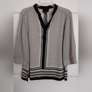Cyhthia Rowley Elegant Black and White Women's Top